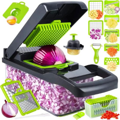 mandoline cuisine multifonction variante gris vert 